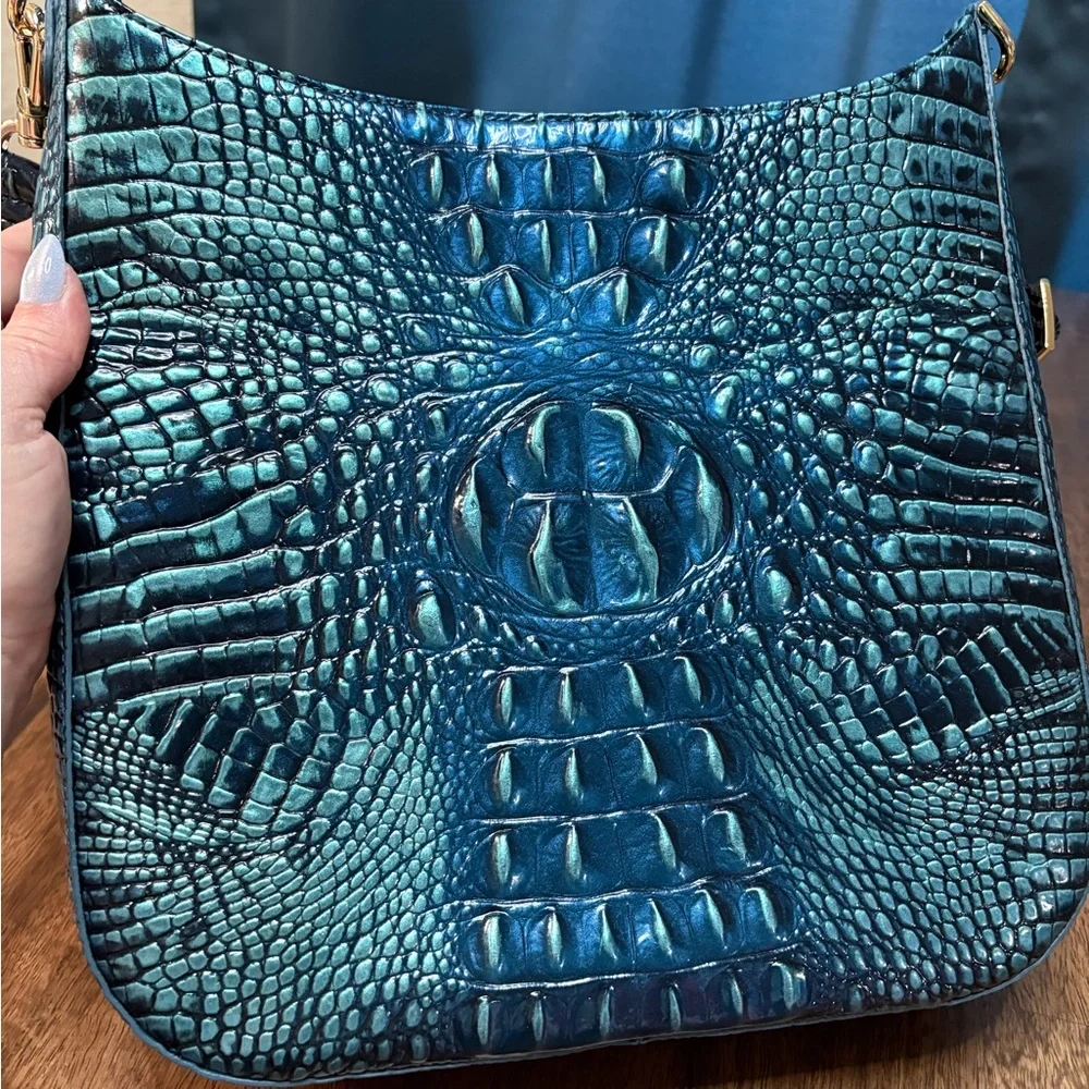 **SOLD**Brahmin NWOT Large Leia - Blue Patina Melbourne - 2 Perfect Eyes - Picture 1 of 16